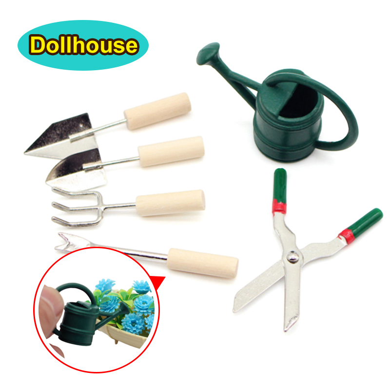 Gardening Tools Toys - 1/12 인형집 시뮬레이션 물뿌리개 삽 가위