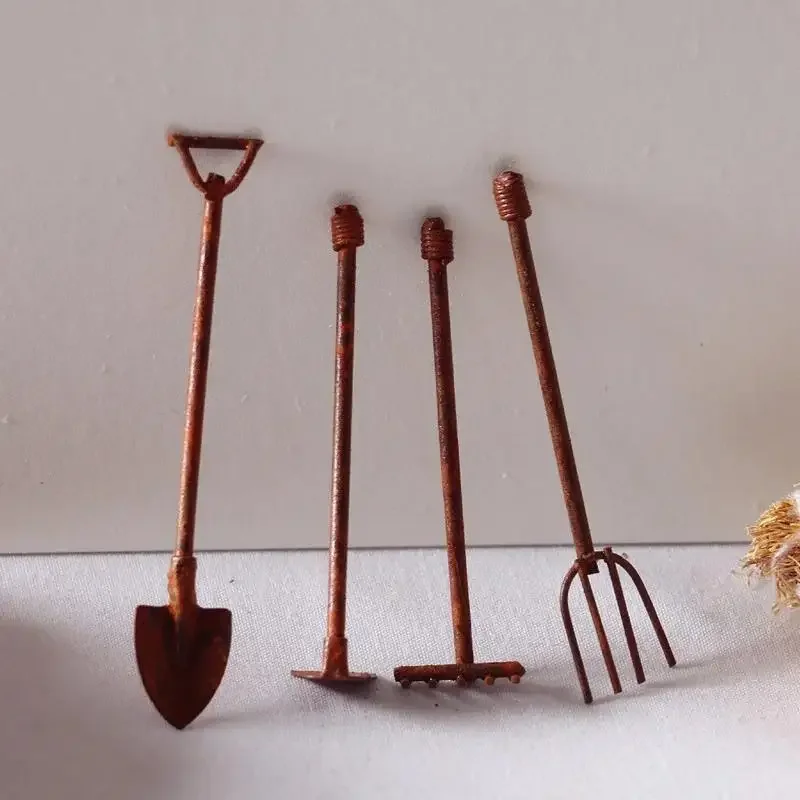 4 개/갑/팩 소형 정원 도구 장식품 녹슨 금속 공예  - Gardening Tools Toys 리뷰 및 가격