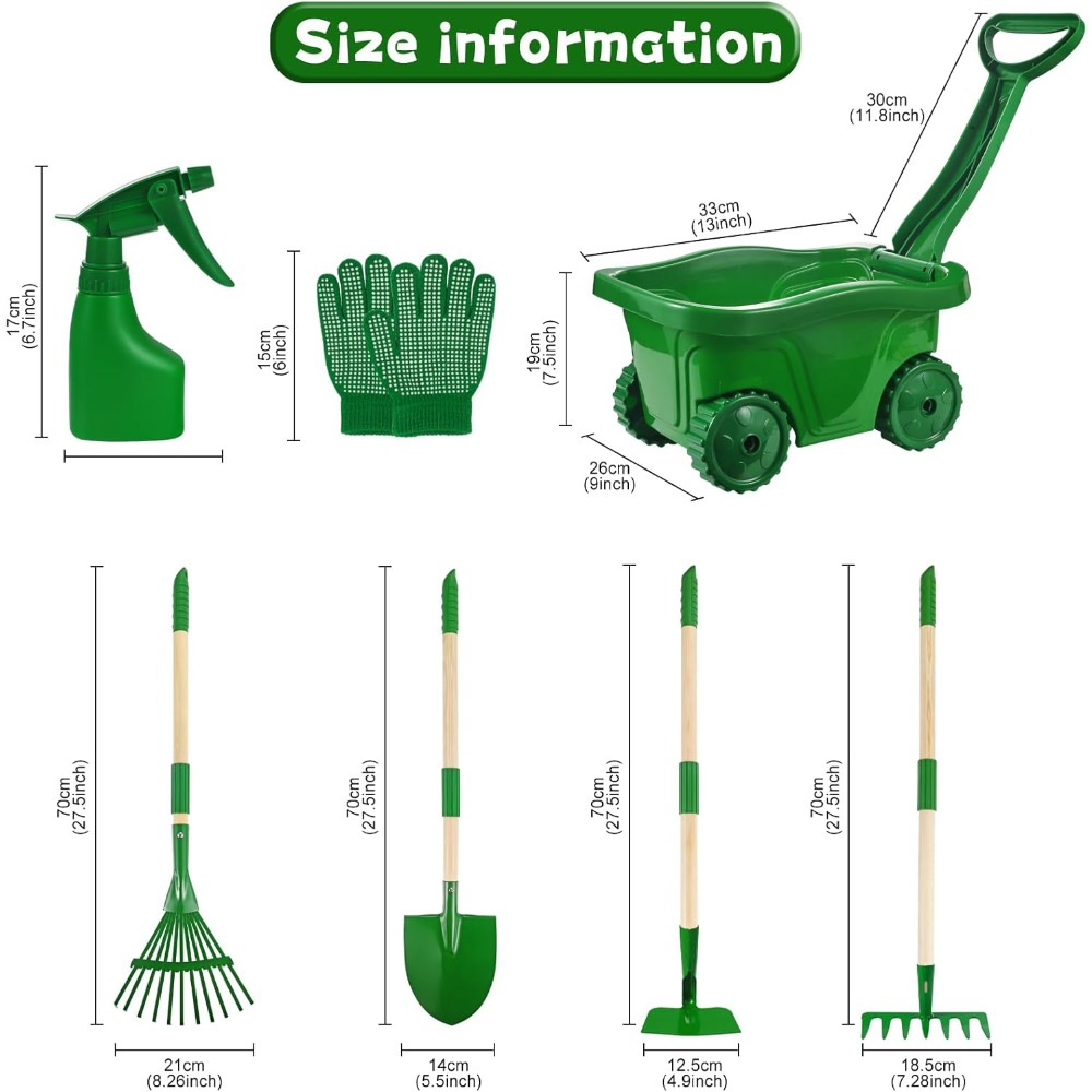 어린이용 정원 가꾸기 도구 세트(손수레 포함), 삽,  - Gardening Tools Girly 리뷰 및 가격