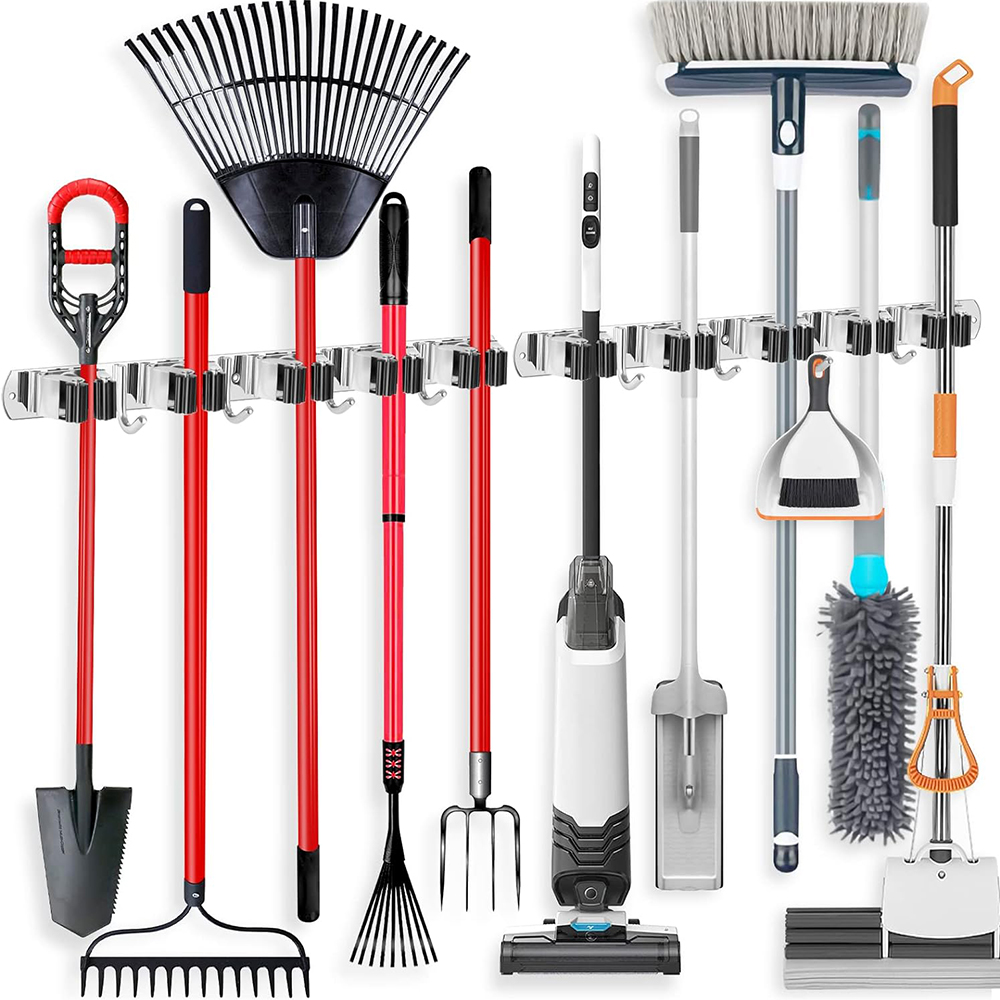 스테인리스 스틸 걸레 및 빗자루 홀더 벽걸이형 다기능  - Gardening Tools Organiser 리뷰 및 가격