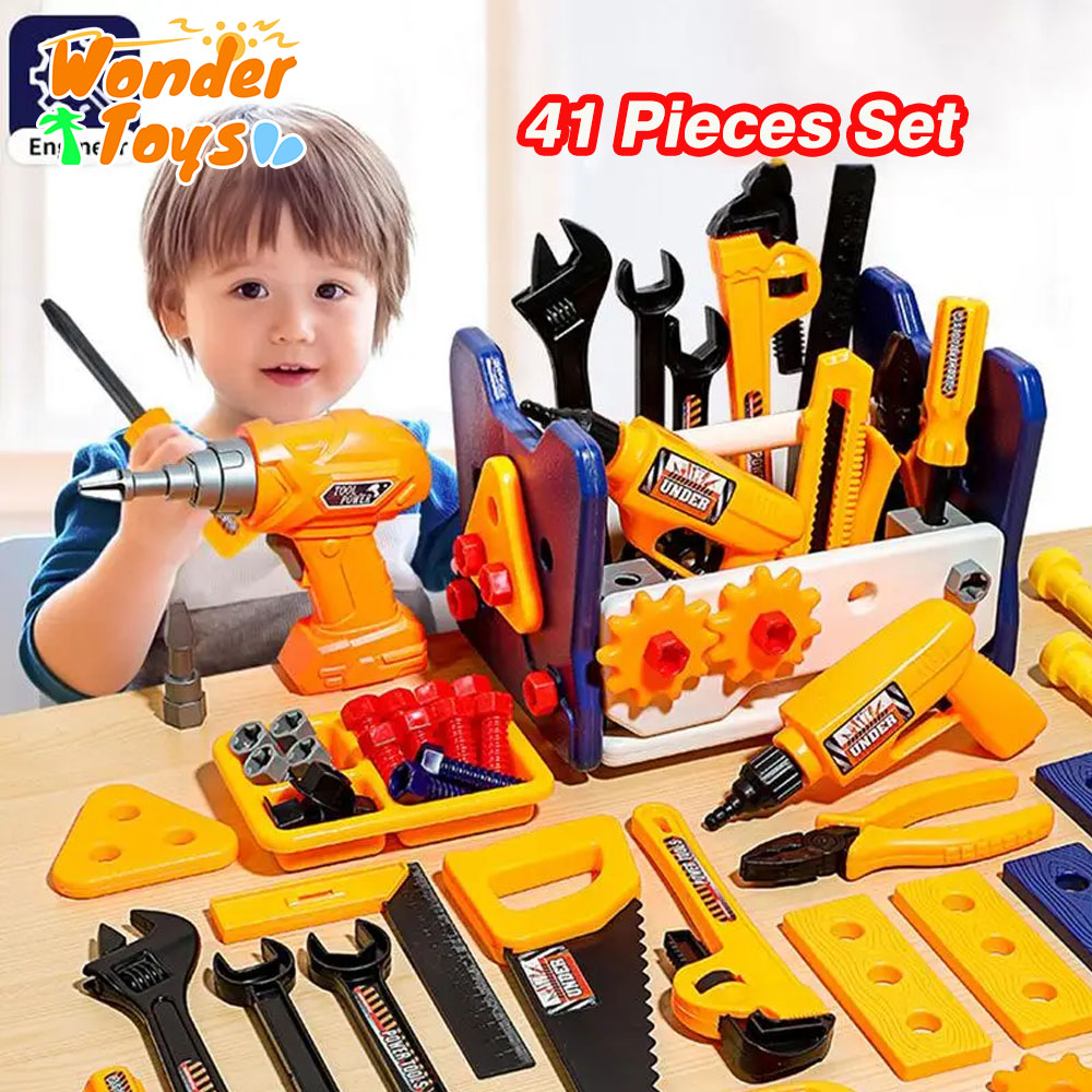 전기 드릴이 포함된 41개 세트 어린이 수리 도구 키트 - Gardening Tools Girly 리뷰 및 가격